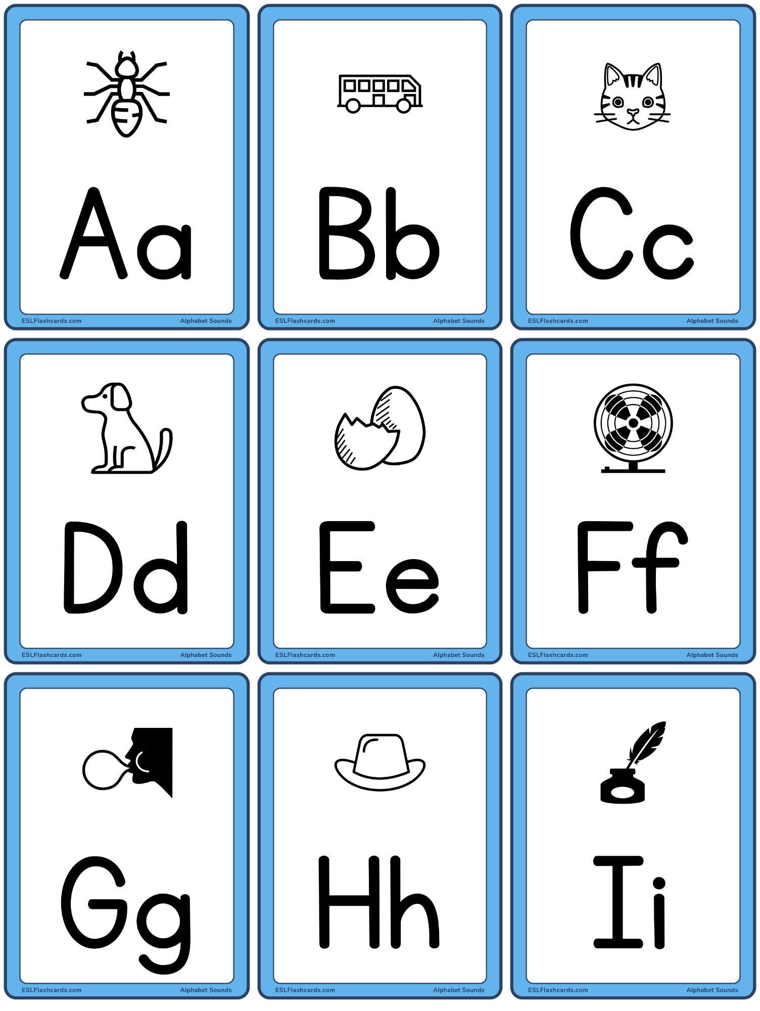 Alphabet Sounds ESL Flashcards