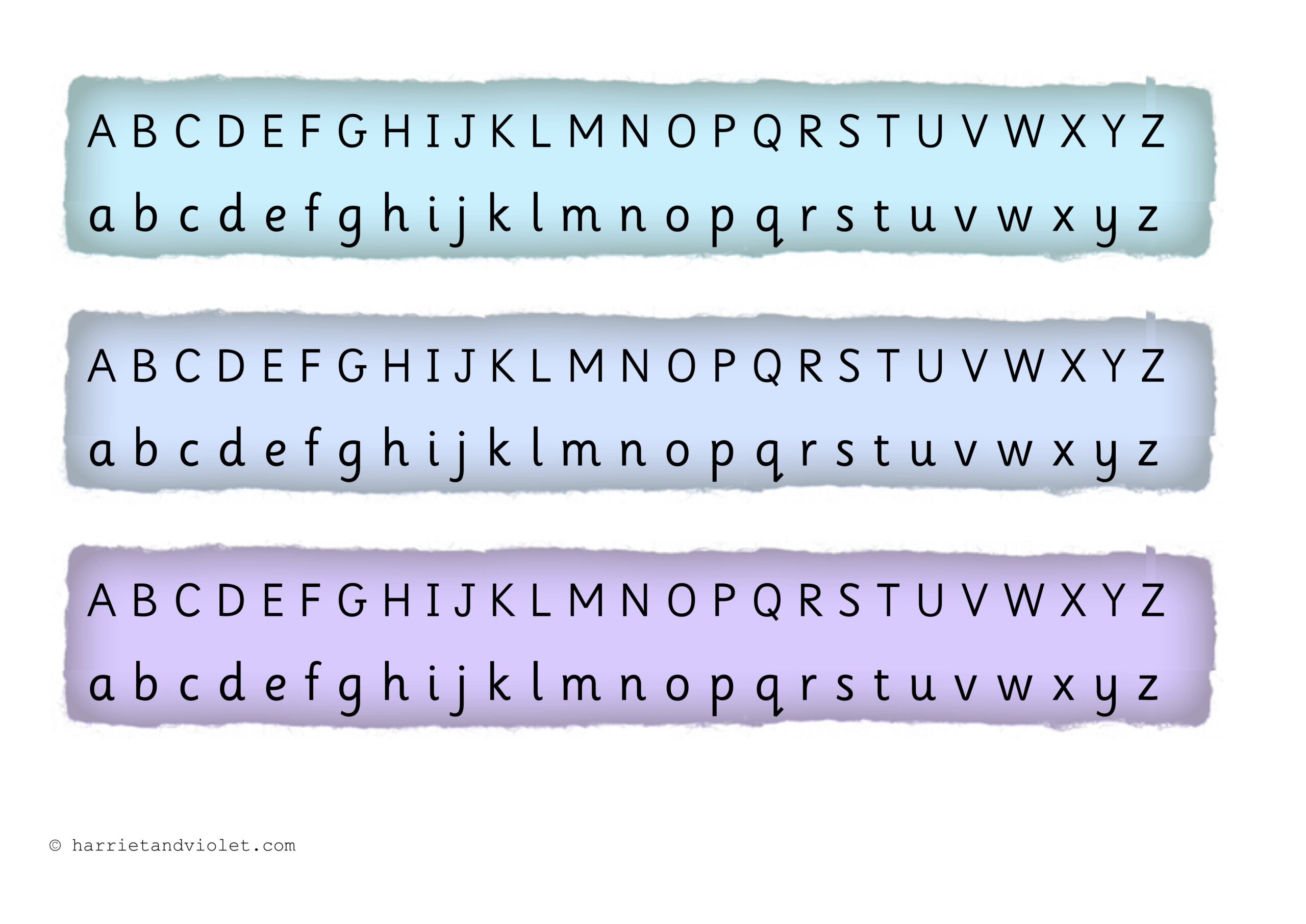 Alphabet Strip Torn Printable Teaching Resources Print Play Learn