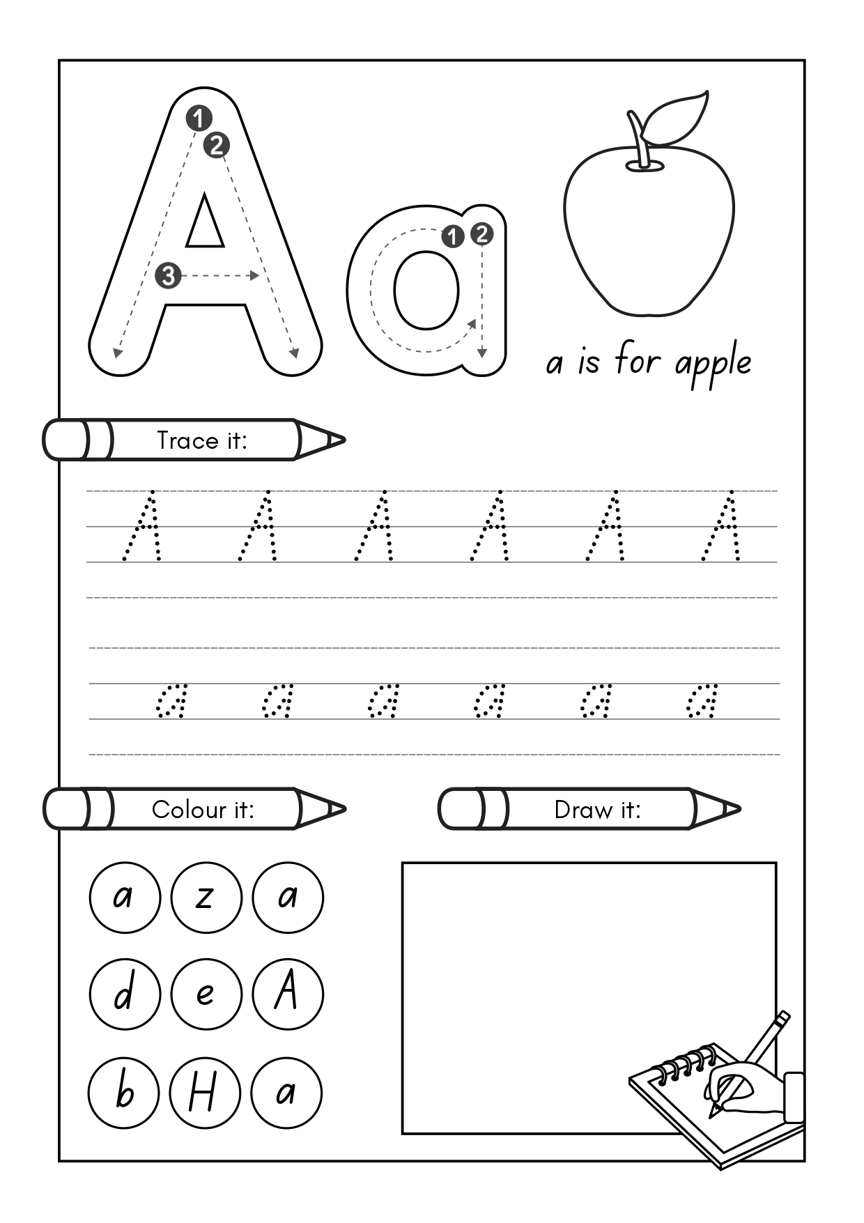 alphabet tracing free printable