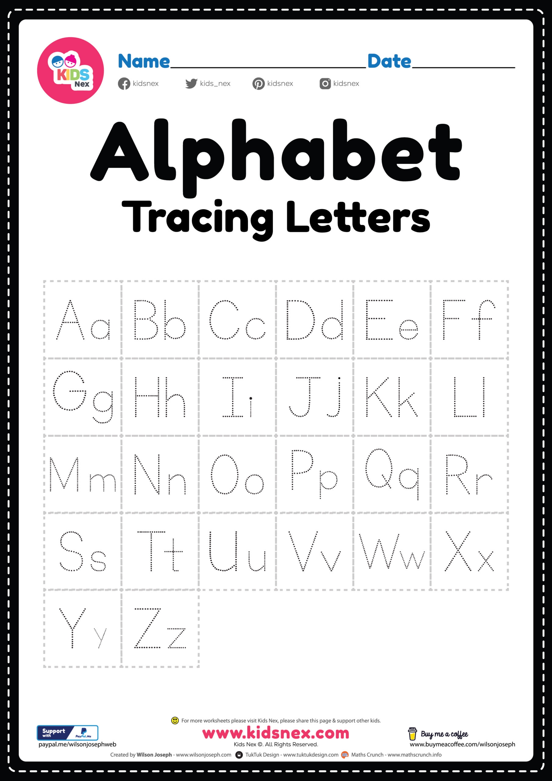 printable alphabet trace