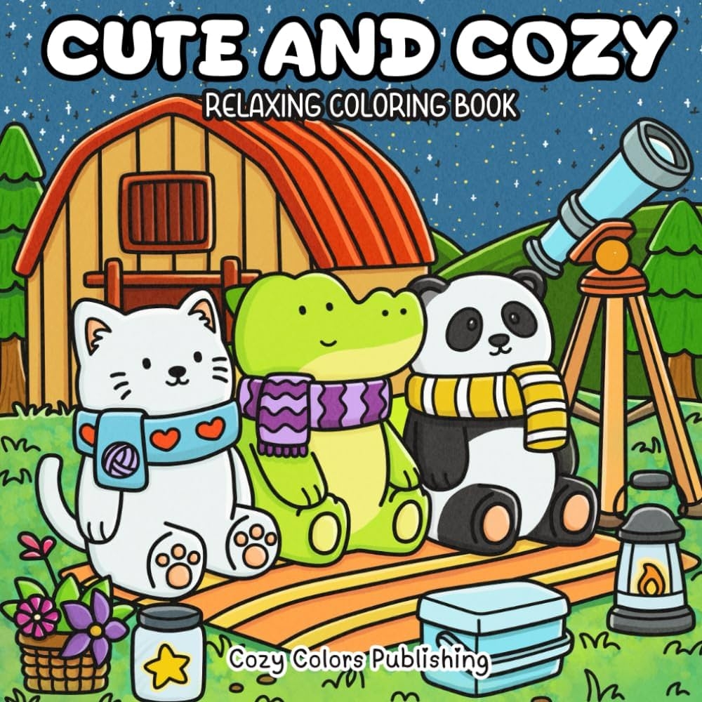 Amazon Cute And Cozy Relaxing Coloring Book Heartwarming Moments With Adorable Animal Pals 9798337874975 Grateroles Val Dacpano Jate Books