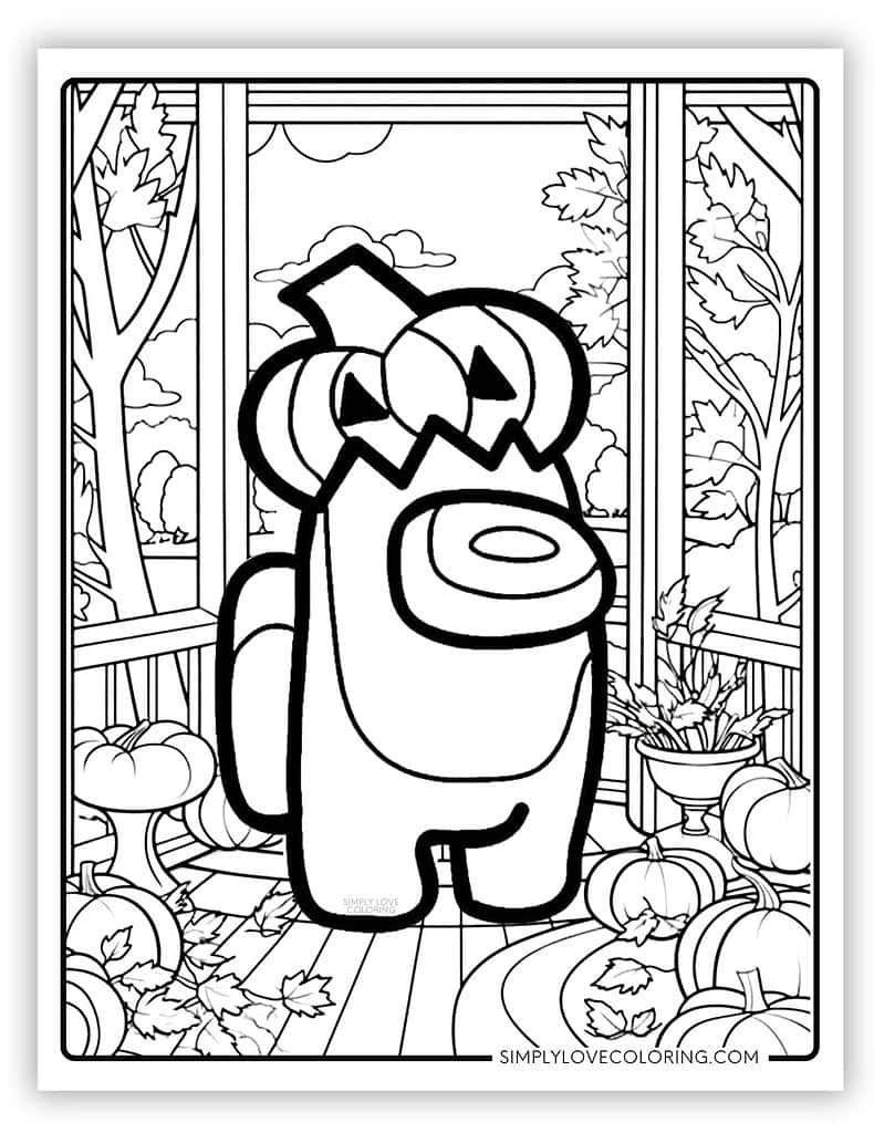 among us character coloring pages free