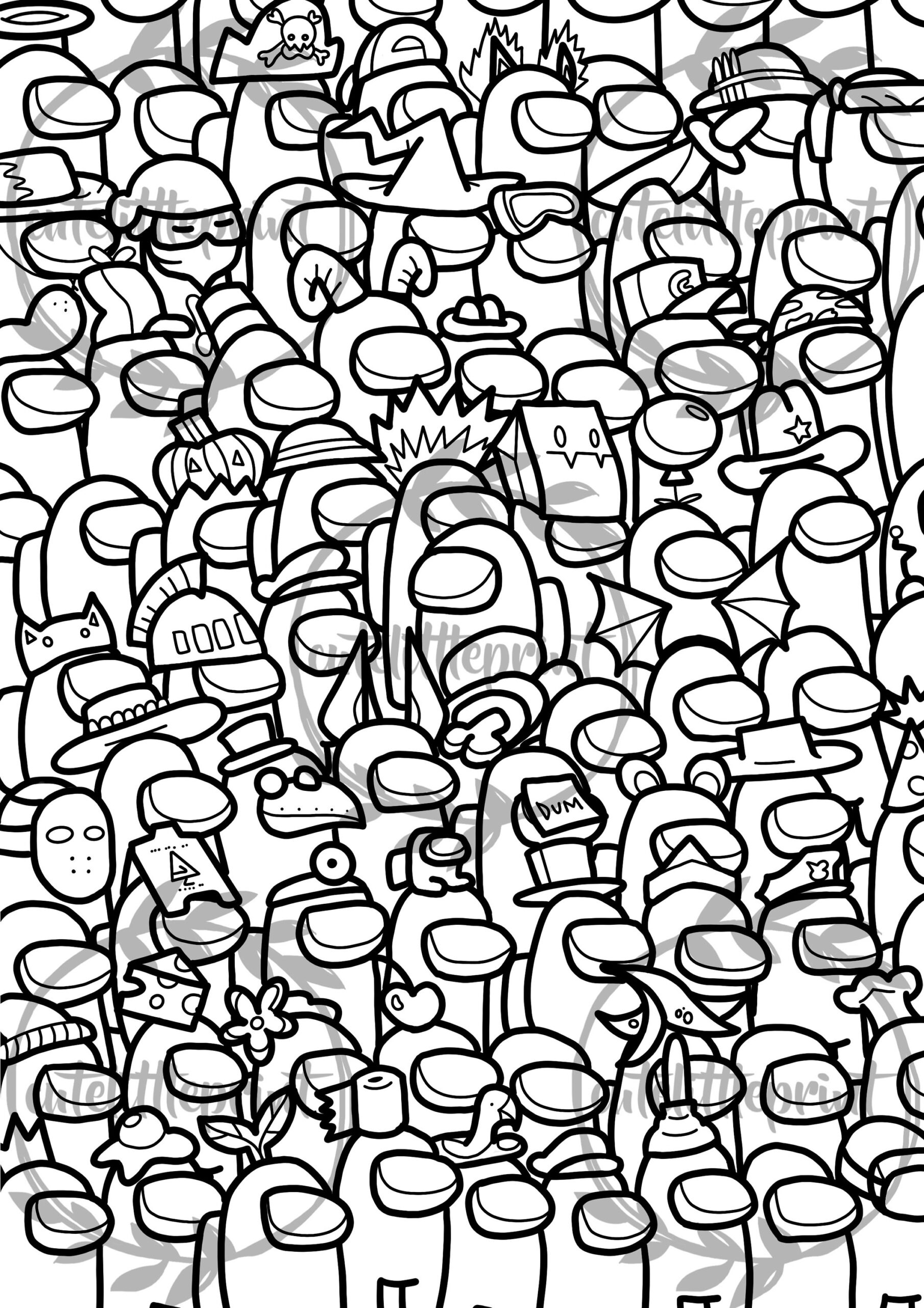 character printable among us coloring pages