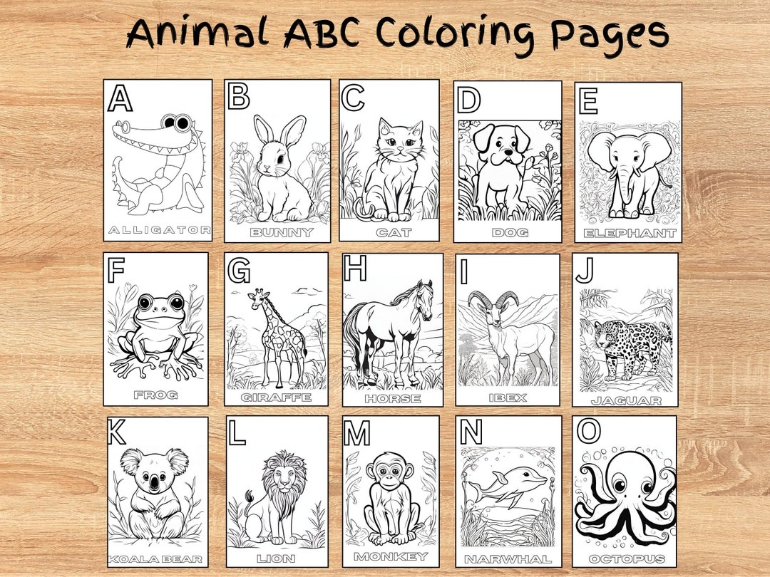 Animal Coloring Pages Alphabet Educational Learning Fun ABC Letters Activity Book Inspire Learning Etsy Animal Coloring Pages Alphabet Educational Learning Fun ABC Letters Activity Book Inspire Learning Etsy