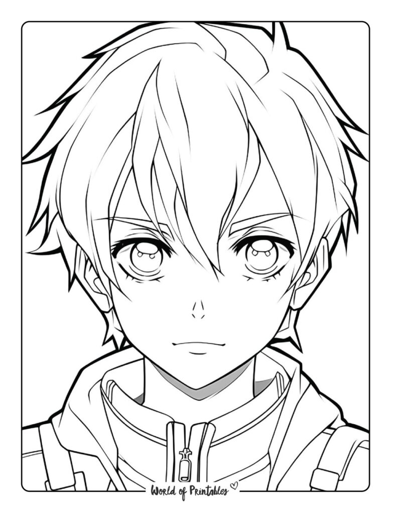 anime guy coloring pages