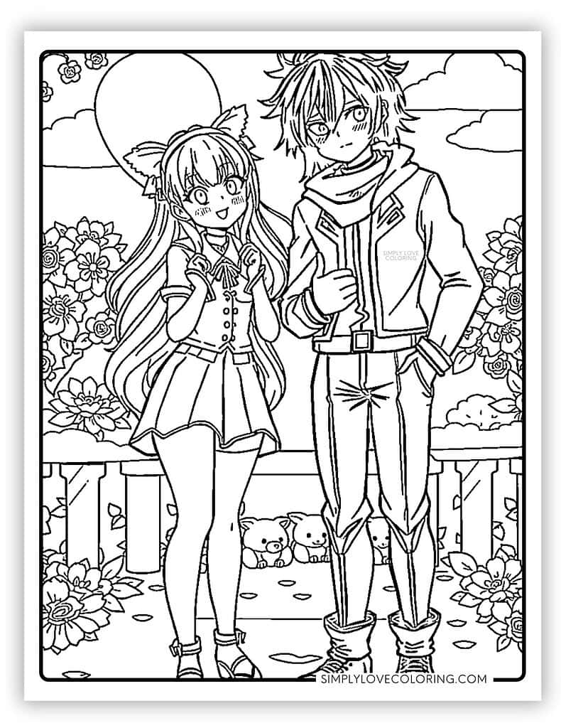 anime characters coloring pages printable