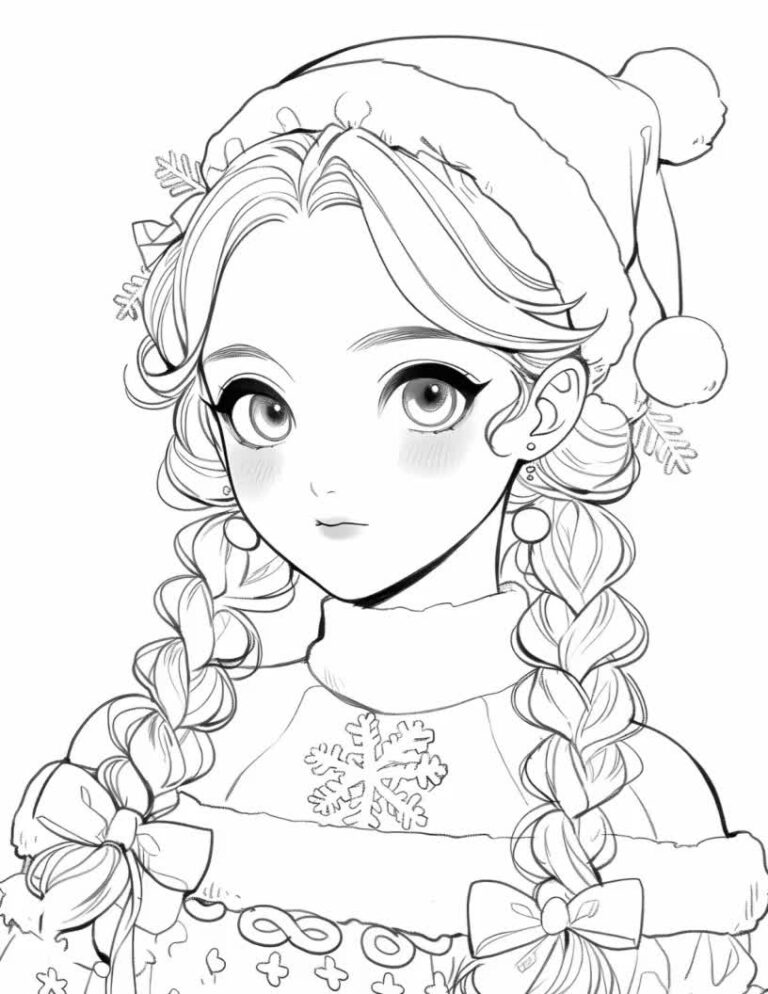 Anime Girls Christmas Coloring Book Volume 2 30 Anime Coloring Pages Christmas Anime Coloring Book Winter Printable Girls Coloring Pages Etsy