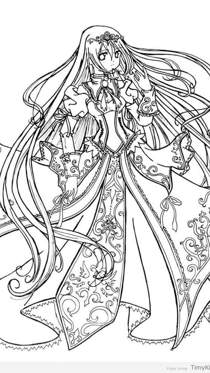 female anime characters coloring pages