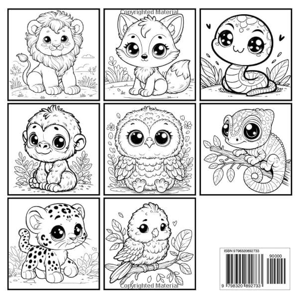 Baby Animals Adorable Coloring Book For Kids 5 12 Super Cute Coloring Pages With Puppy Kitten Sloth Leopard Llama Koala And Many More For Boys And Girls Davidson A Davidson A 9798320892733 Amazon