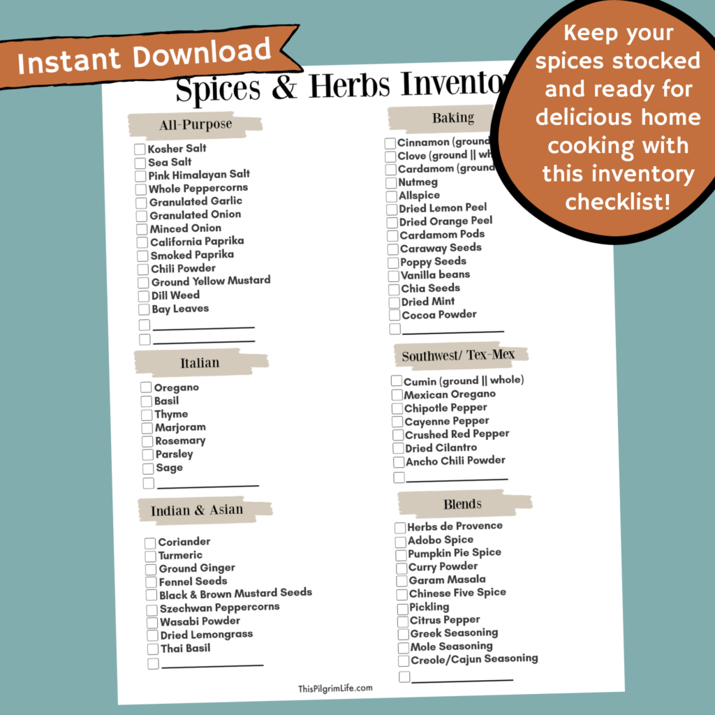 Basic Spices List Tips For Keeping Spices Herbs Fresh This Pilgrim Life