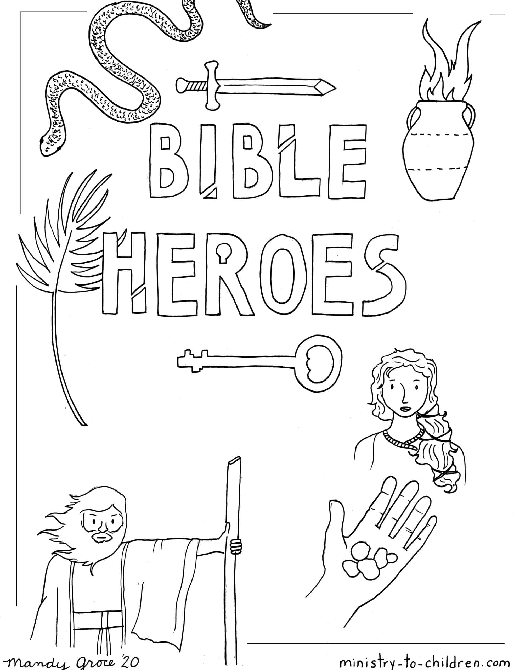 bible character coloring pages printable