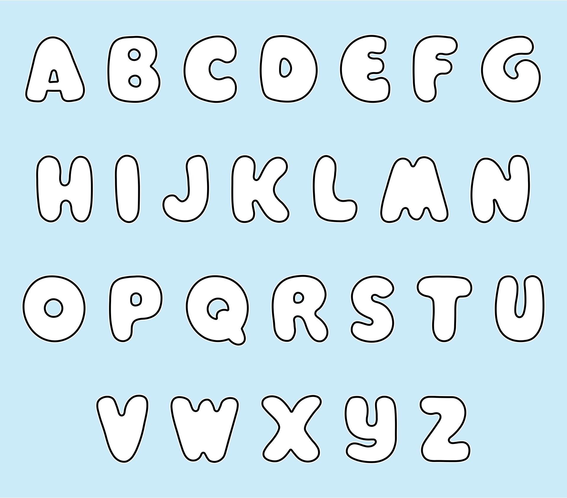 Big Bubble Letters Printable Printable Party Favors