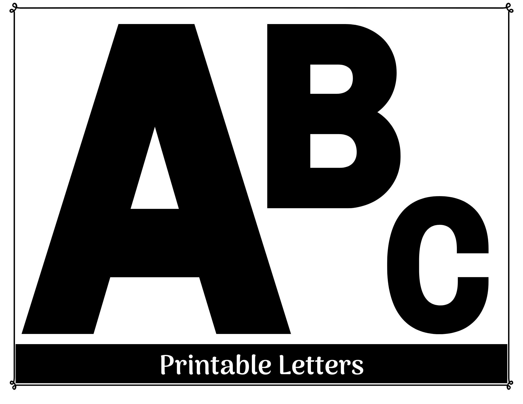 Black Alphabet Clip Art Letters A Z Printable Resizable Letters Banner Bulletin Scrapbooking Sublimation Letters Etsy