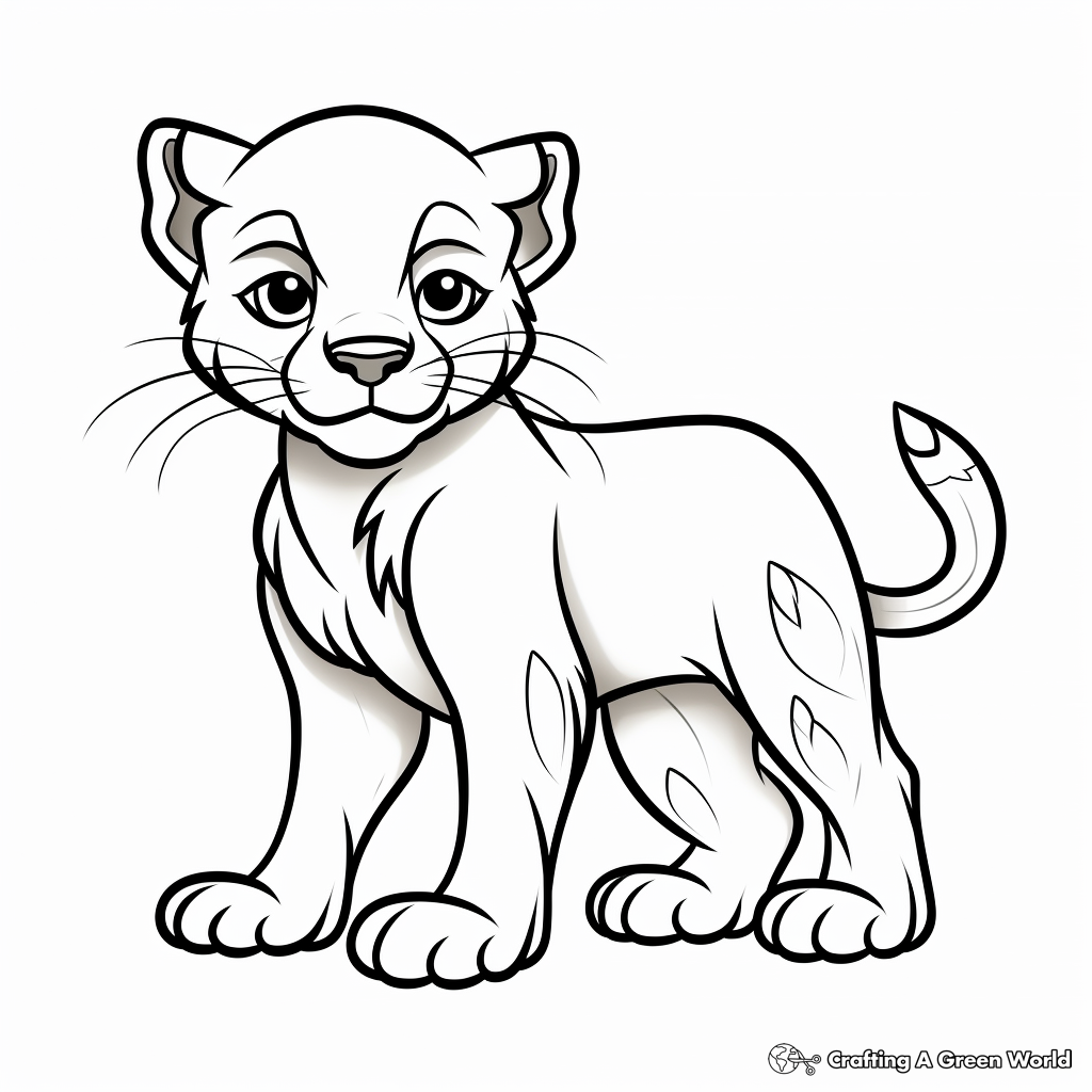 baby black panther animal coloring pages