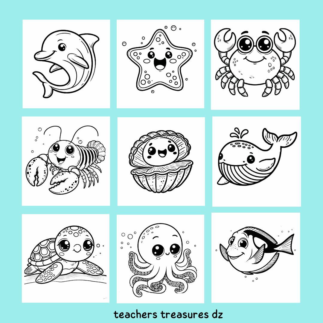 Bold Easy Cute Ocean Animals Coloring Pages For Kids Made By Teachers