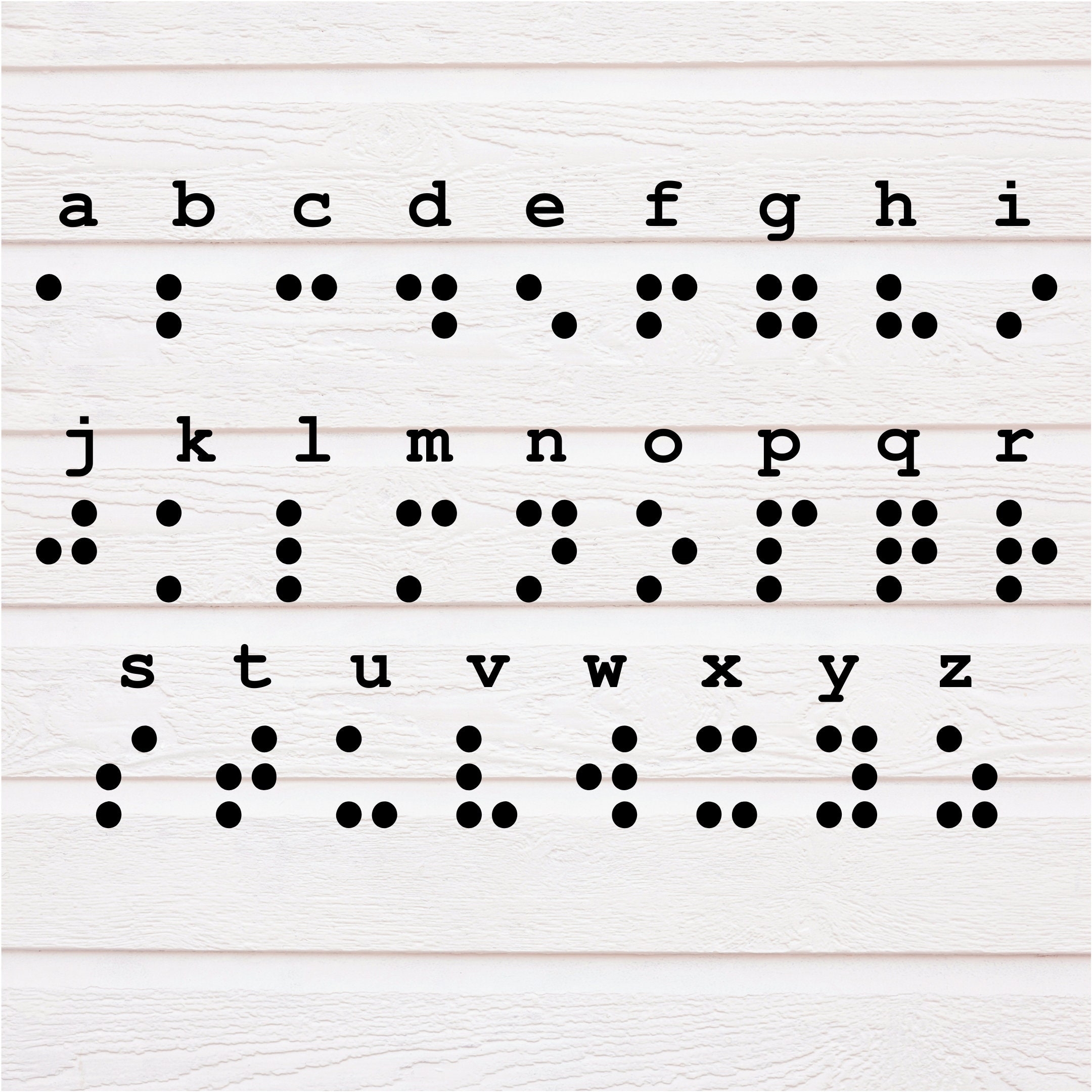 Braille Alphabet With Print SVG PNG Files Note Not A Font File One Welded Image Digital Download Etsy
