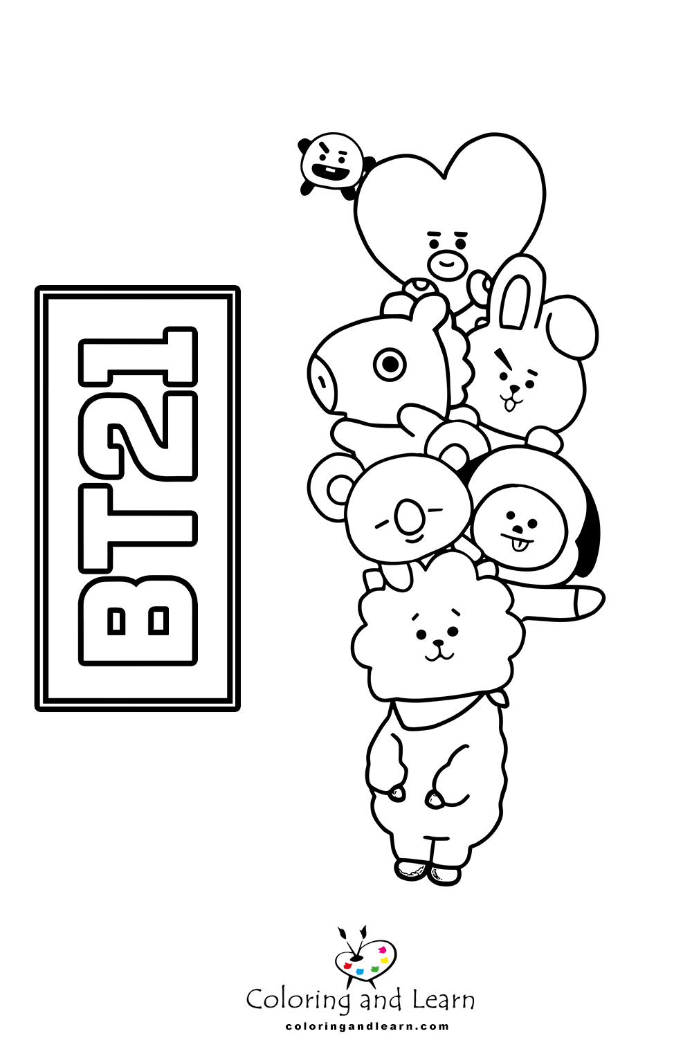 bt21 characters coloring pages