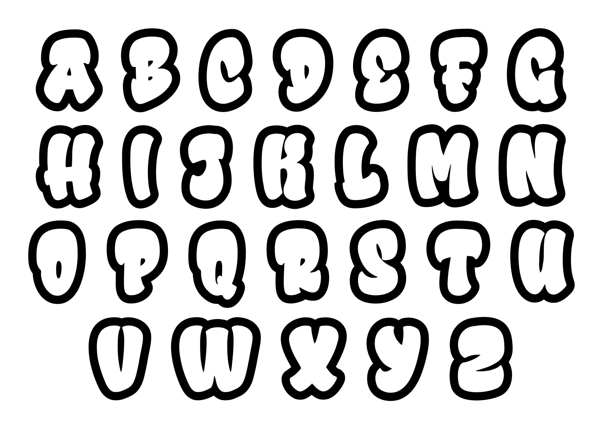 free printable bubble alphabet letters