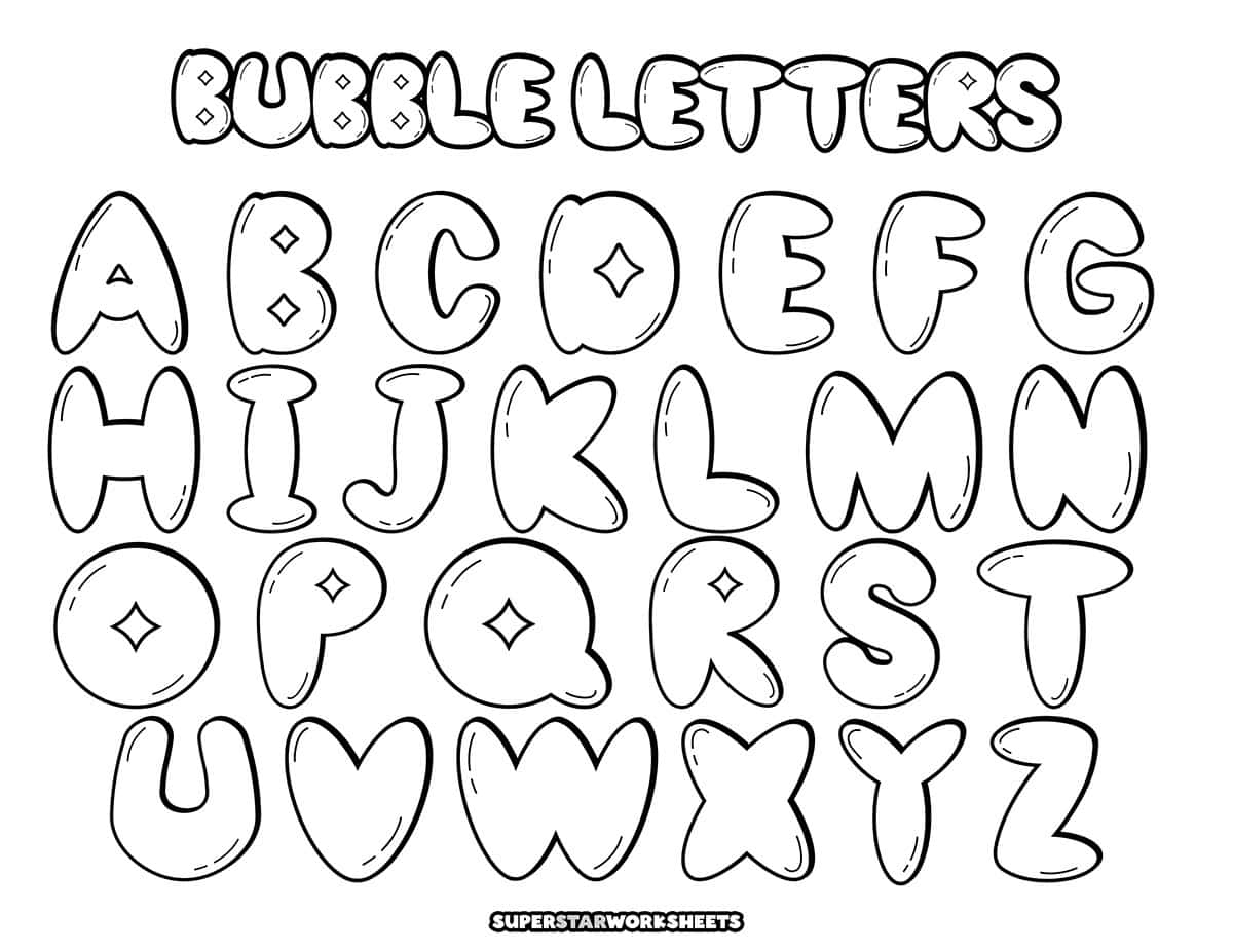 bubble alphabet printables