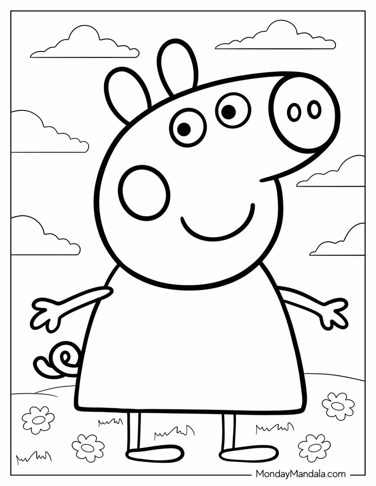 coloring page cartoon characters