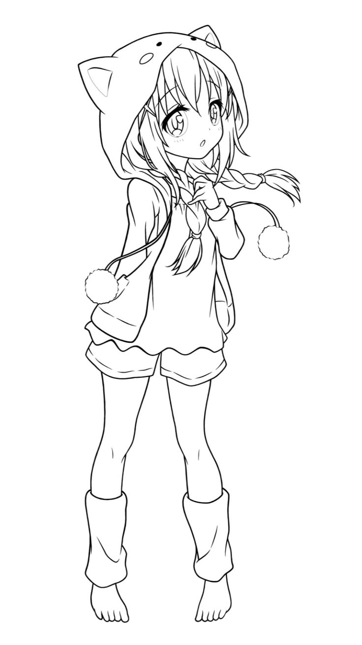 cat anime coloring pages