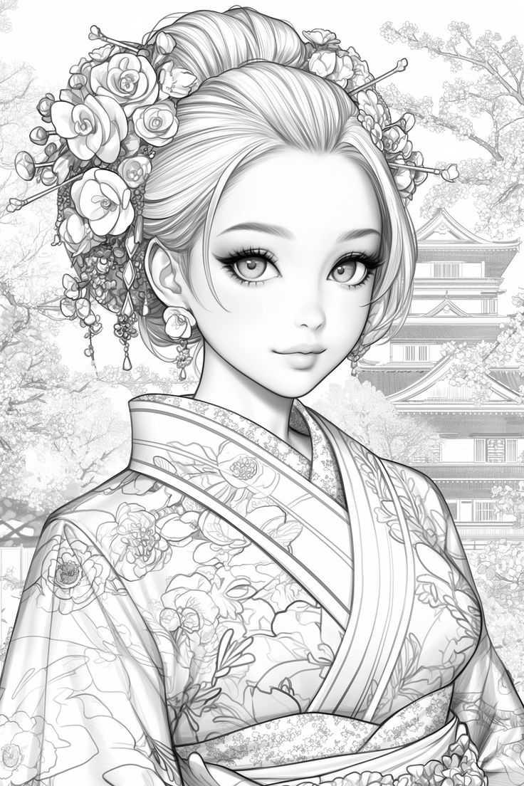 japanese cartoon characters coloring pages