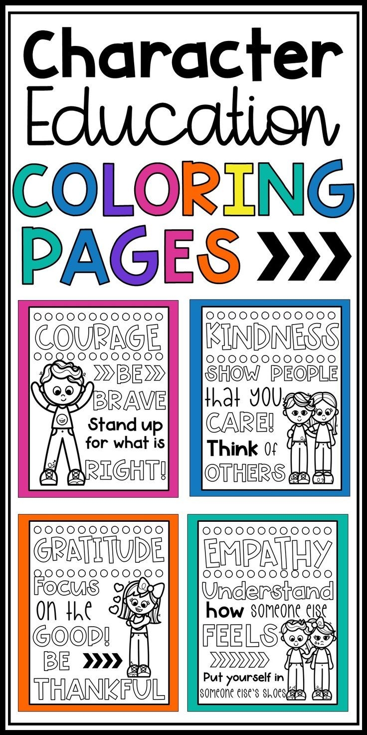Character Education Coloring Pages Posters