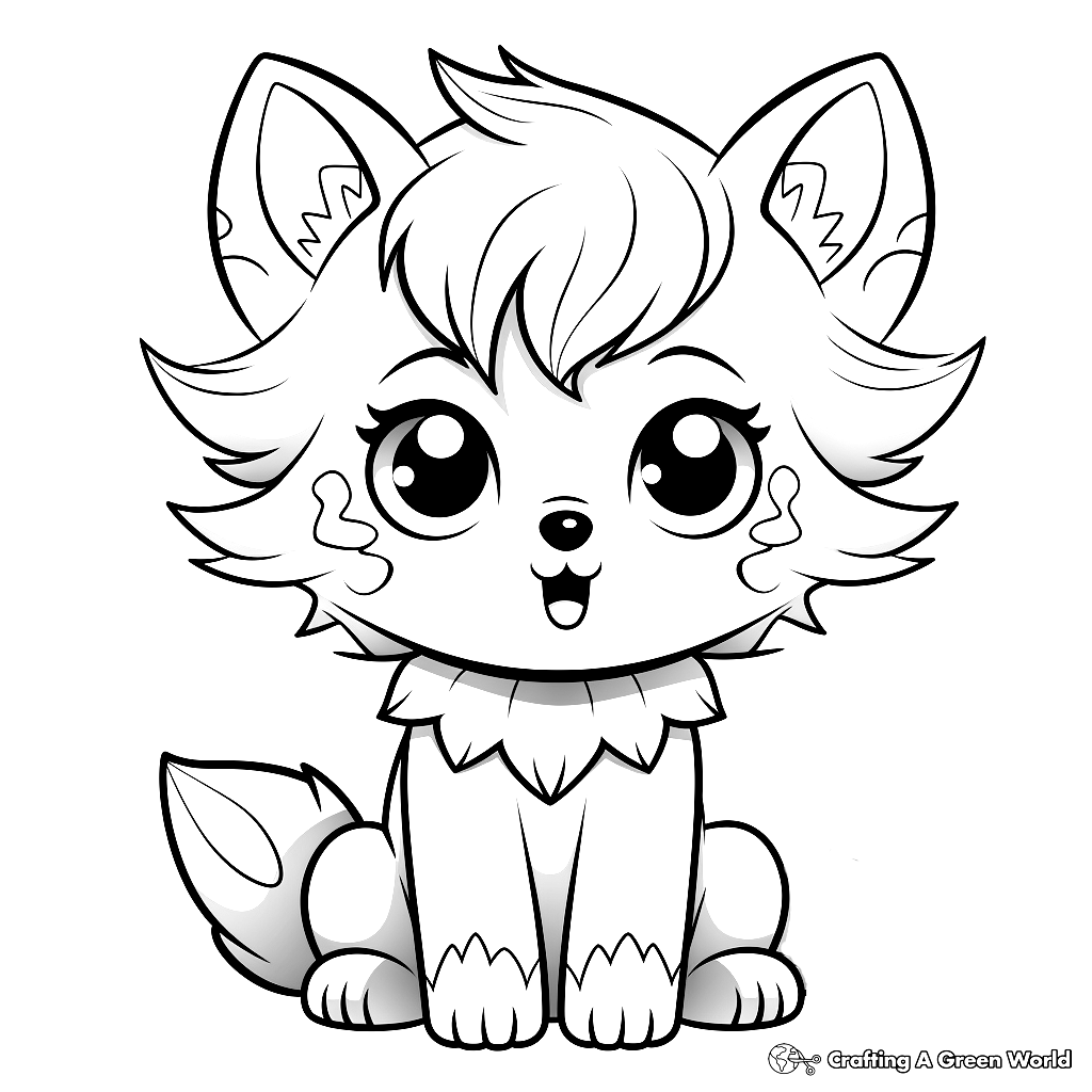 anime wolf coloring pages