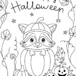 Children s Halloween Coloring Book Cute Animal In A Pumpkin Vector Illustration Halloween Stock Vector Image Art Alamy