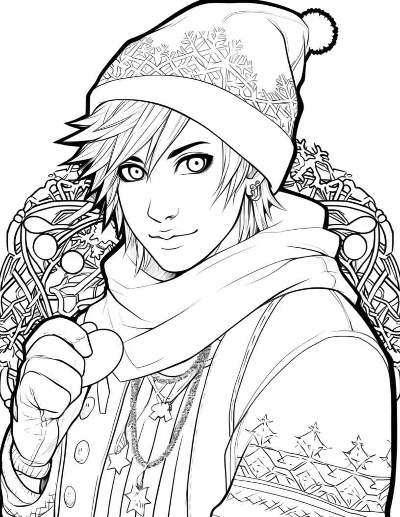 Christmas Anime Boys Coloring Book Vol 1 30 Anime Coloring Pages Christmas Coloring Book PDF Boys Coloring Pages Winter Printable Coloring Etsy