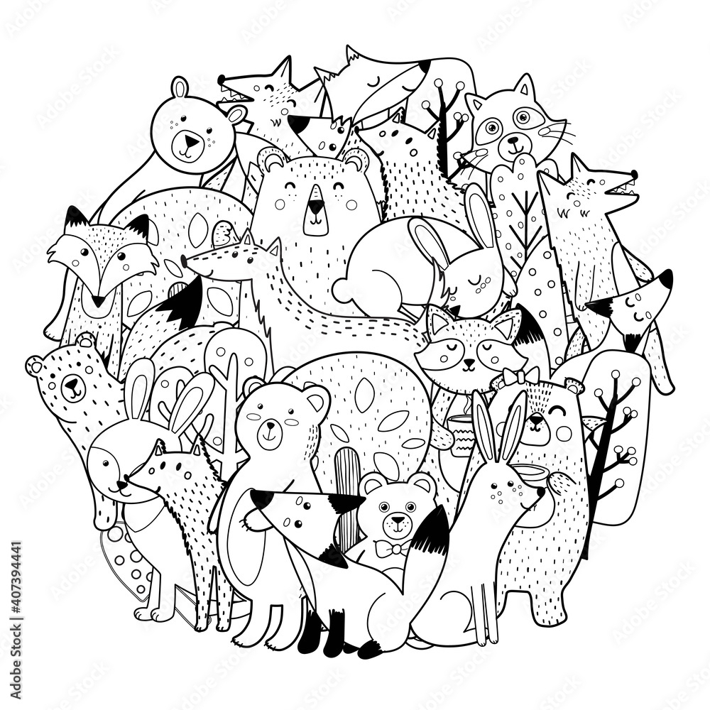 woodland animals coloring pages
