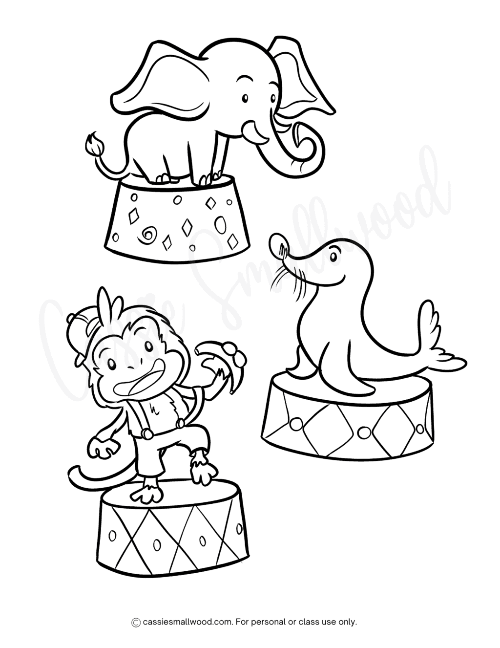 Circus Animals Coloring Page Cassie Smallwood