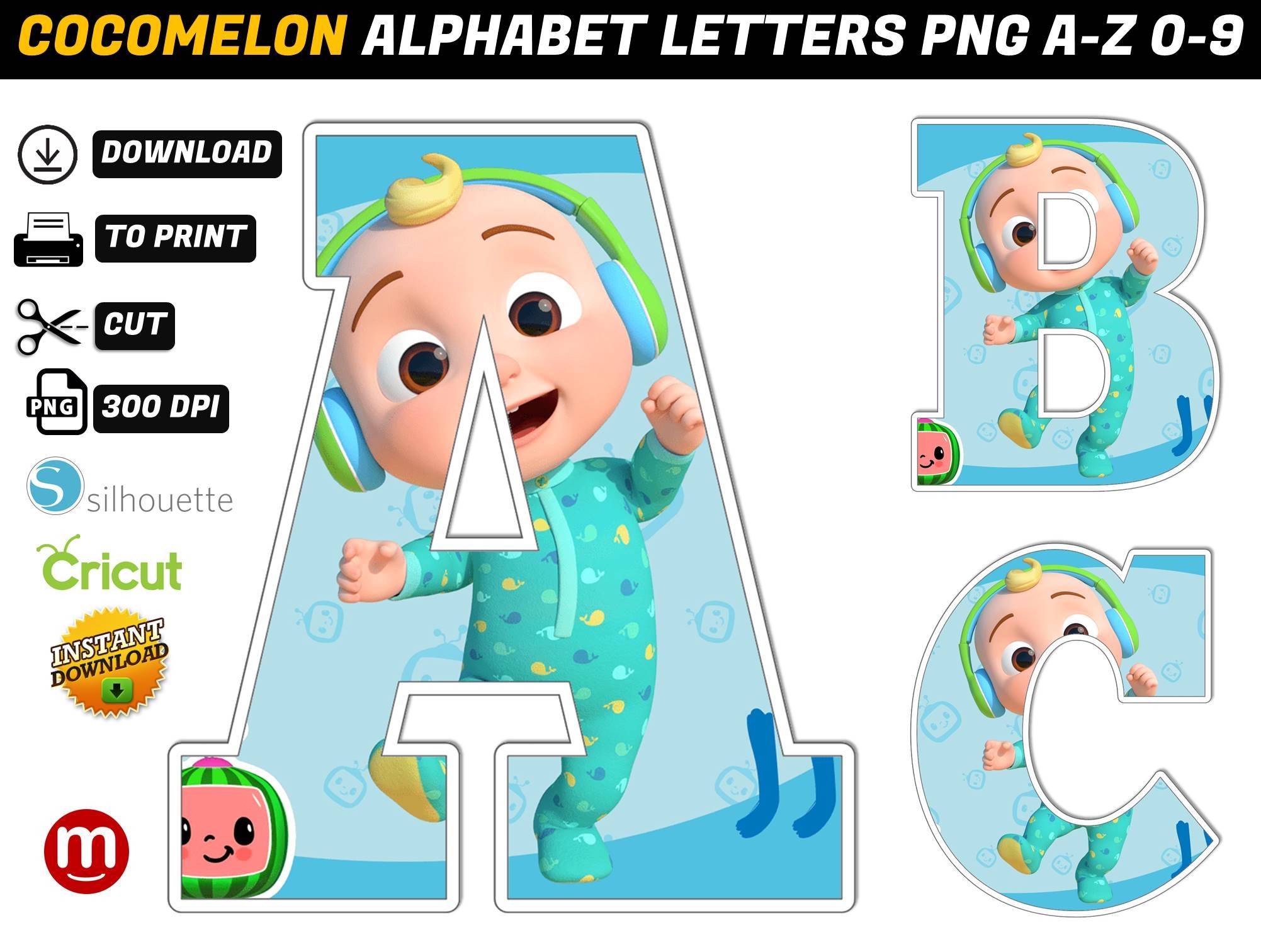 Cocomelon Alphabet Letters Png MR ALPHABETS