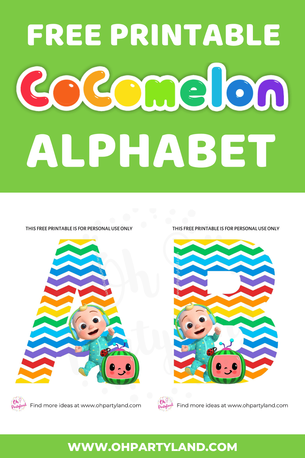 Cocomelon Alphabet Printable Oh Partyland