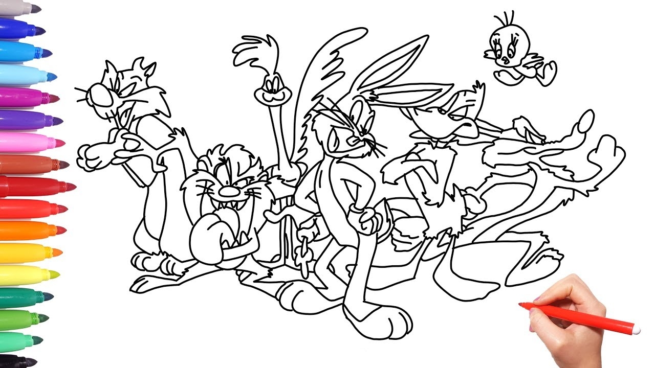 Coloring Looney Tunes How To Color Looney Tunes Bugs Bunny Daffy Duck Tweety Sylverster YouTube