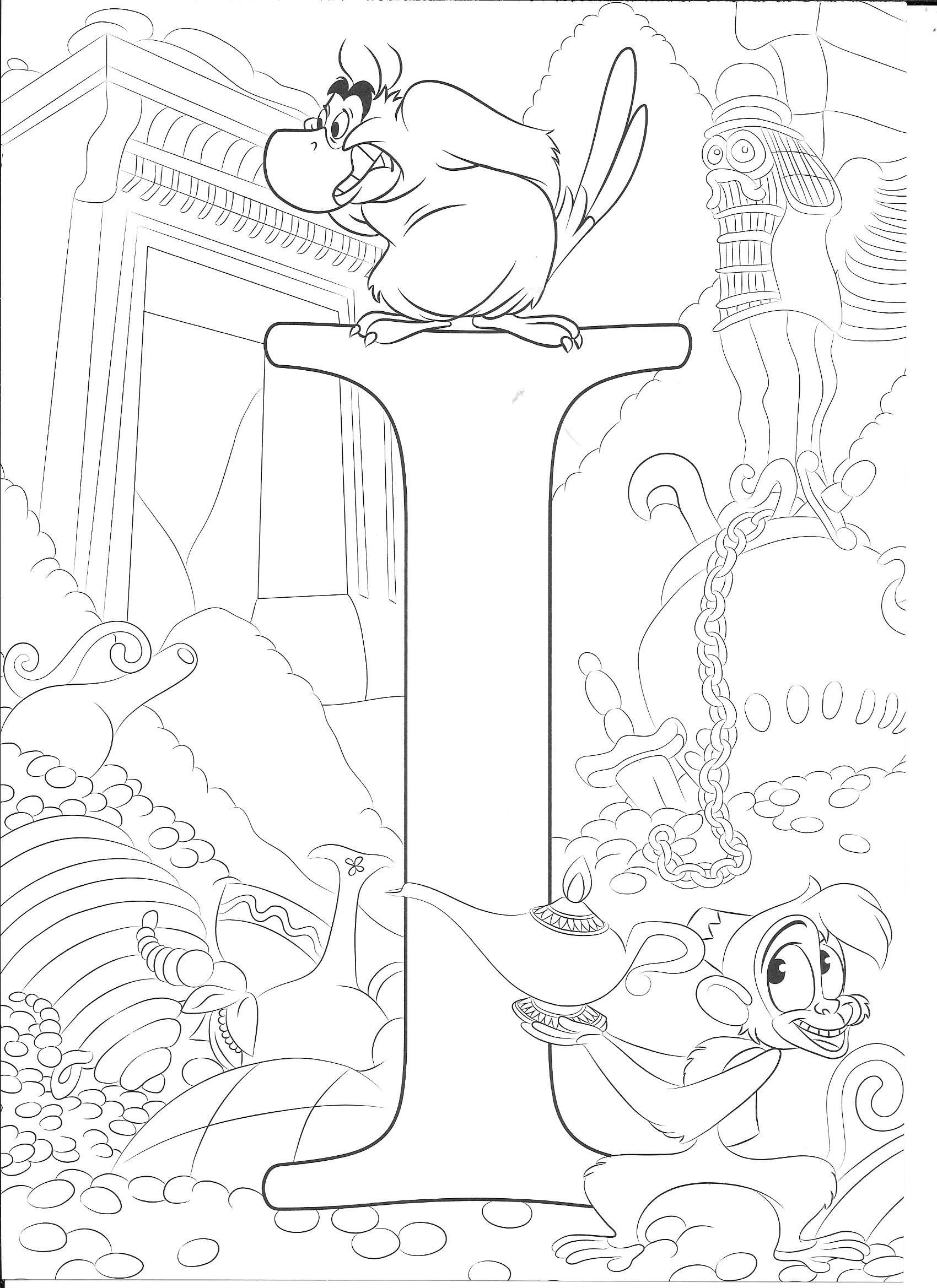 Coloring Page Disney Alphabet Disney Coloring Pages Disney Princess Coloring Pages