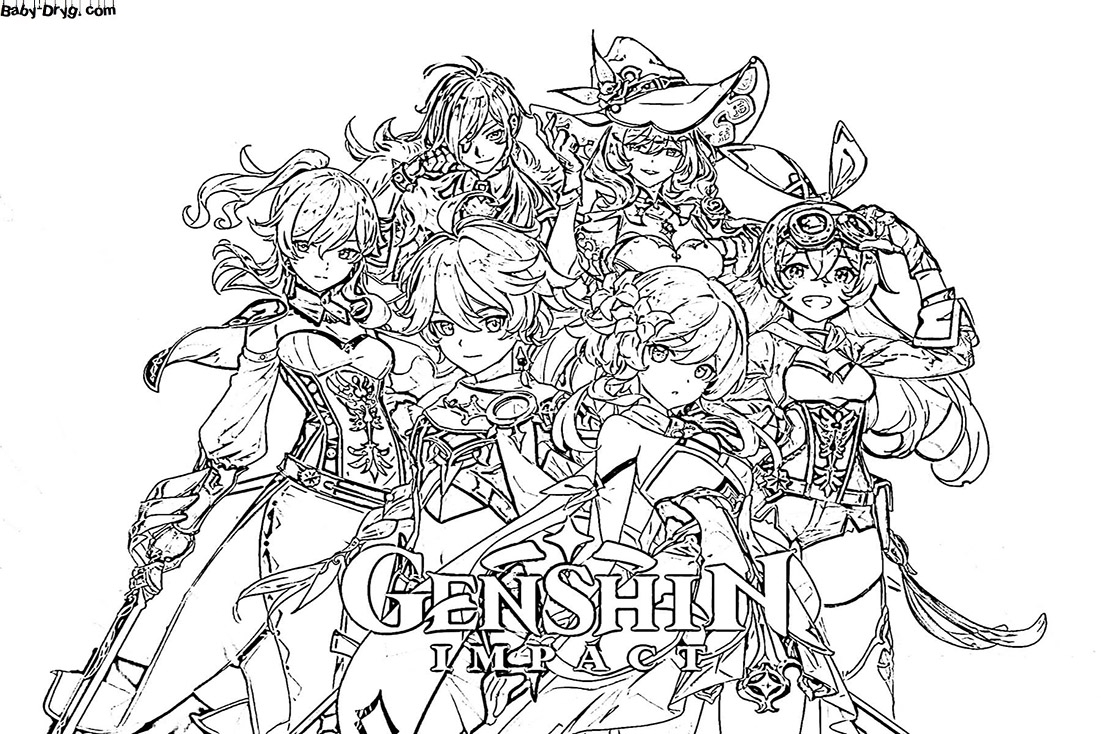 Coloring Page Genshin Coloring Genshin Impact Printout