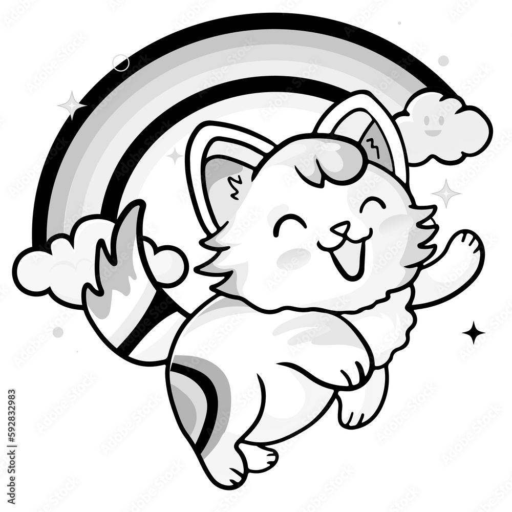 anime cats coloring pages