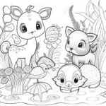Coloring Page Outline Of Cute Cartoon Animals Vector Illustration Stock Photo Picture And Royalty Free Image Image 211630979 