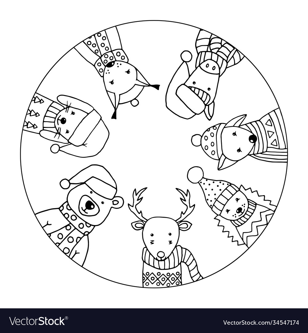 winter animals coloring pages