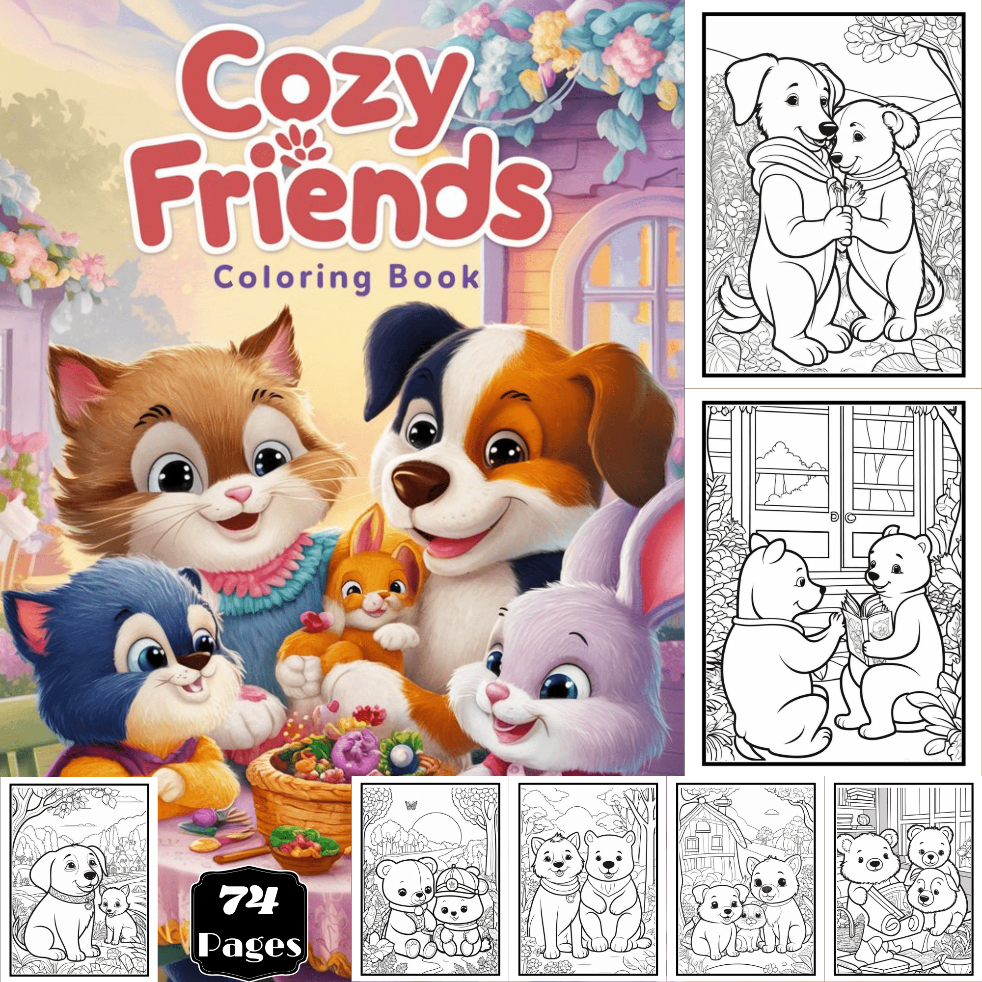 cozy animal coloring pages