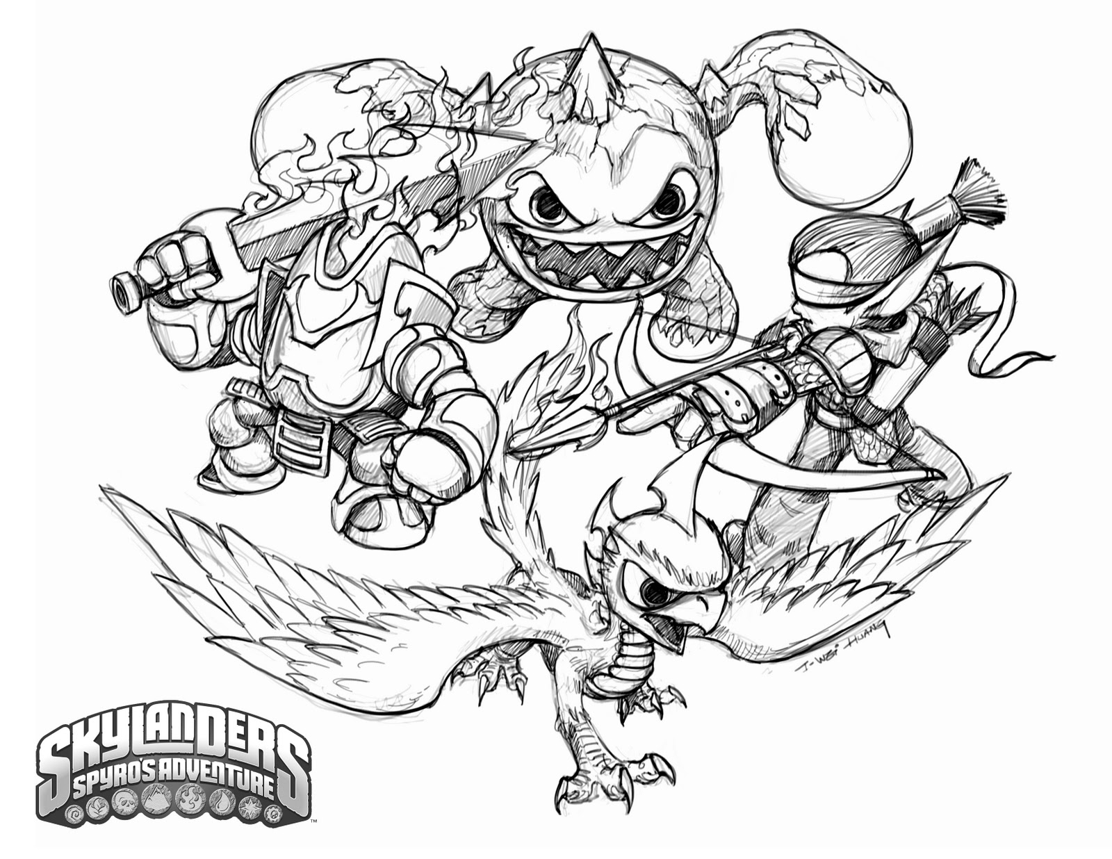 CrabFu Blog Skylanders Speed Drawing Coloring Pages