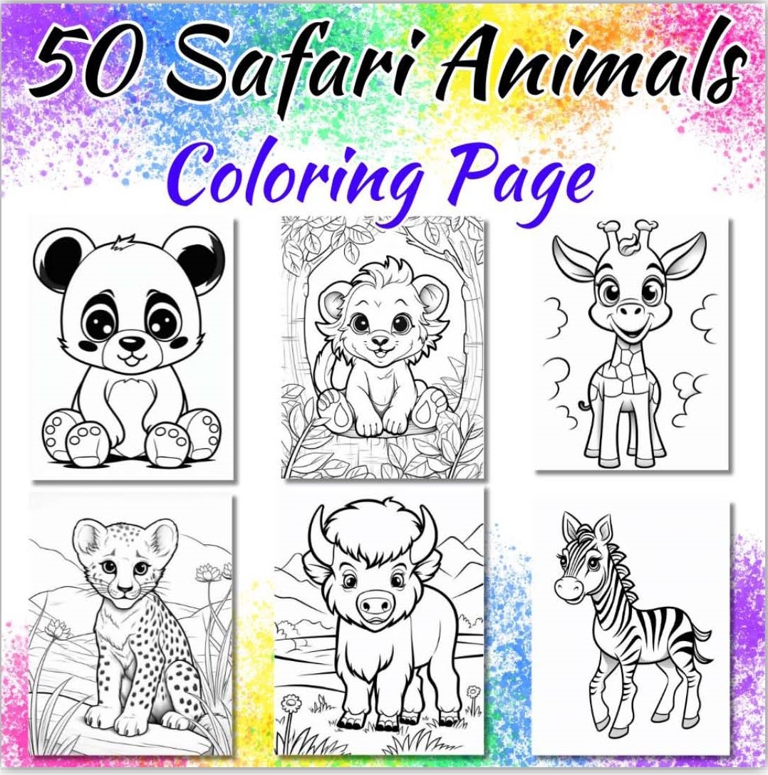 safari animal coloring pages
