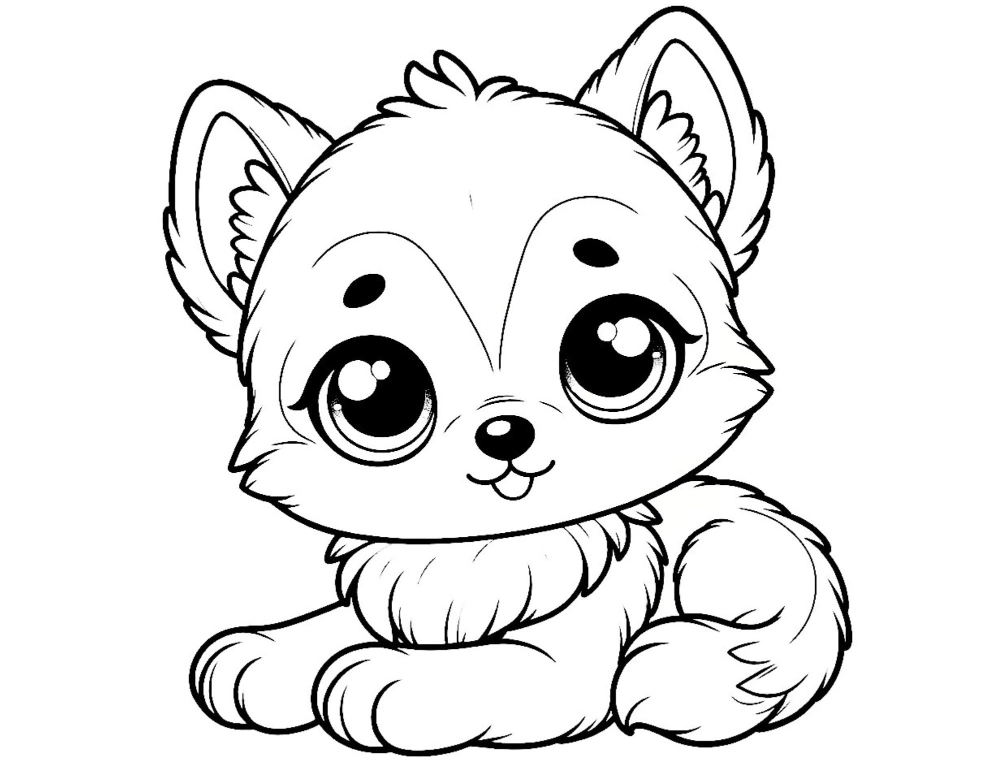 Cute Baby Animal Coloring Book Page Fun Activity Children Creative Art Craft Preschool To Early Learners Girls Boys Etsy