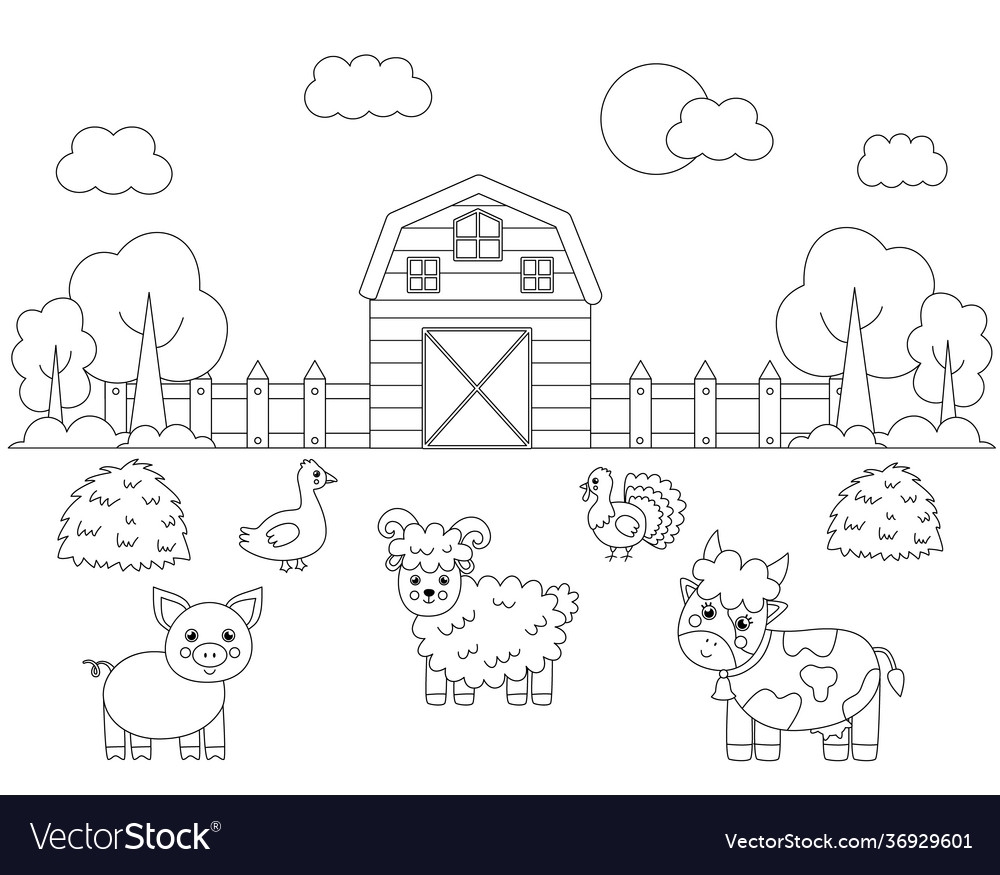 cute farm animal coloring pages