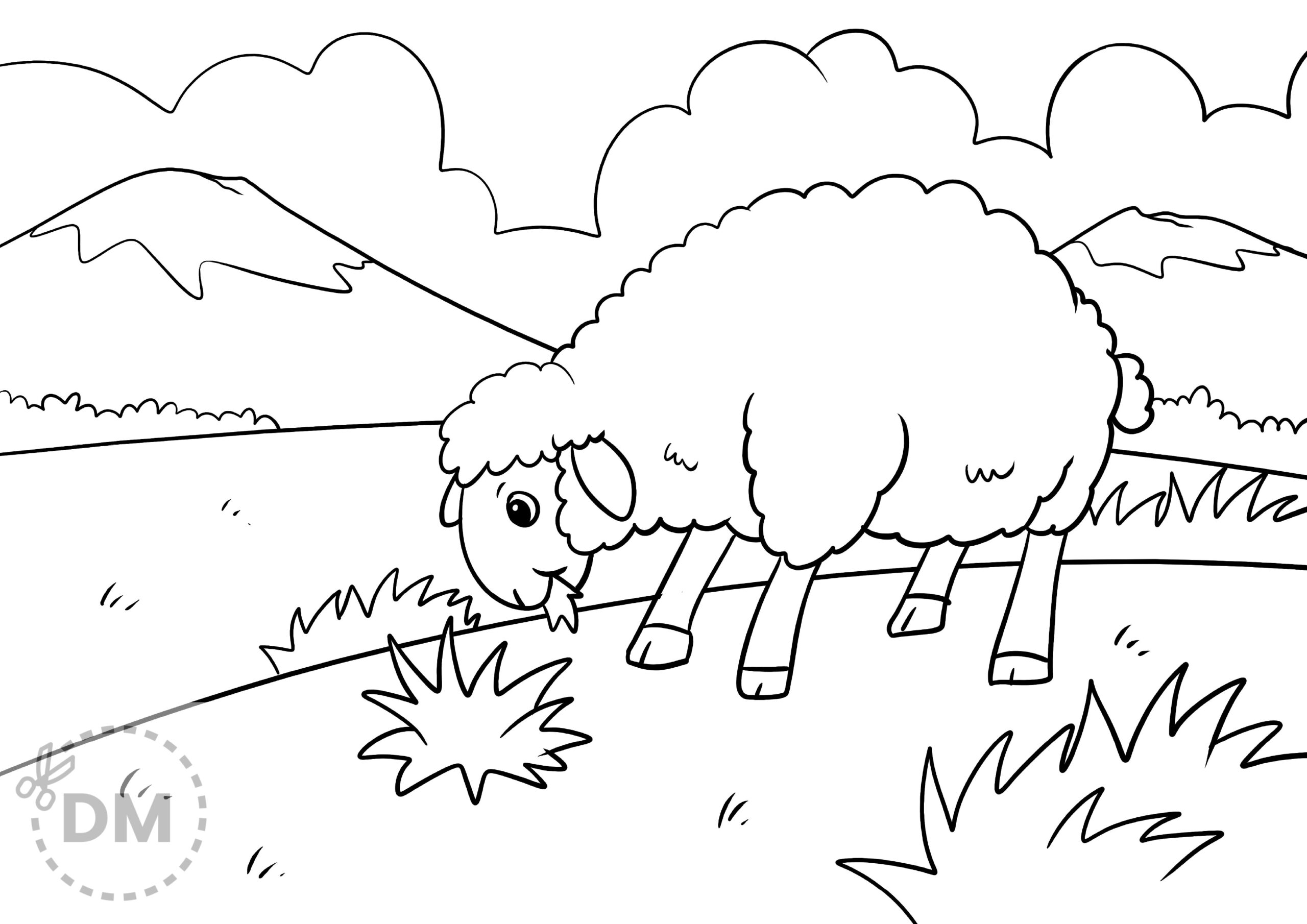 Cute Sheep Coloring Page Free Printables For Kids Diy magazine