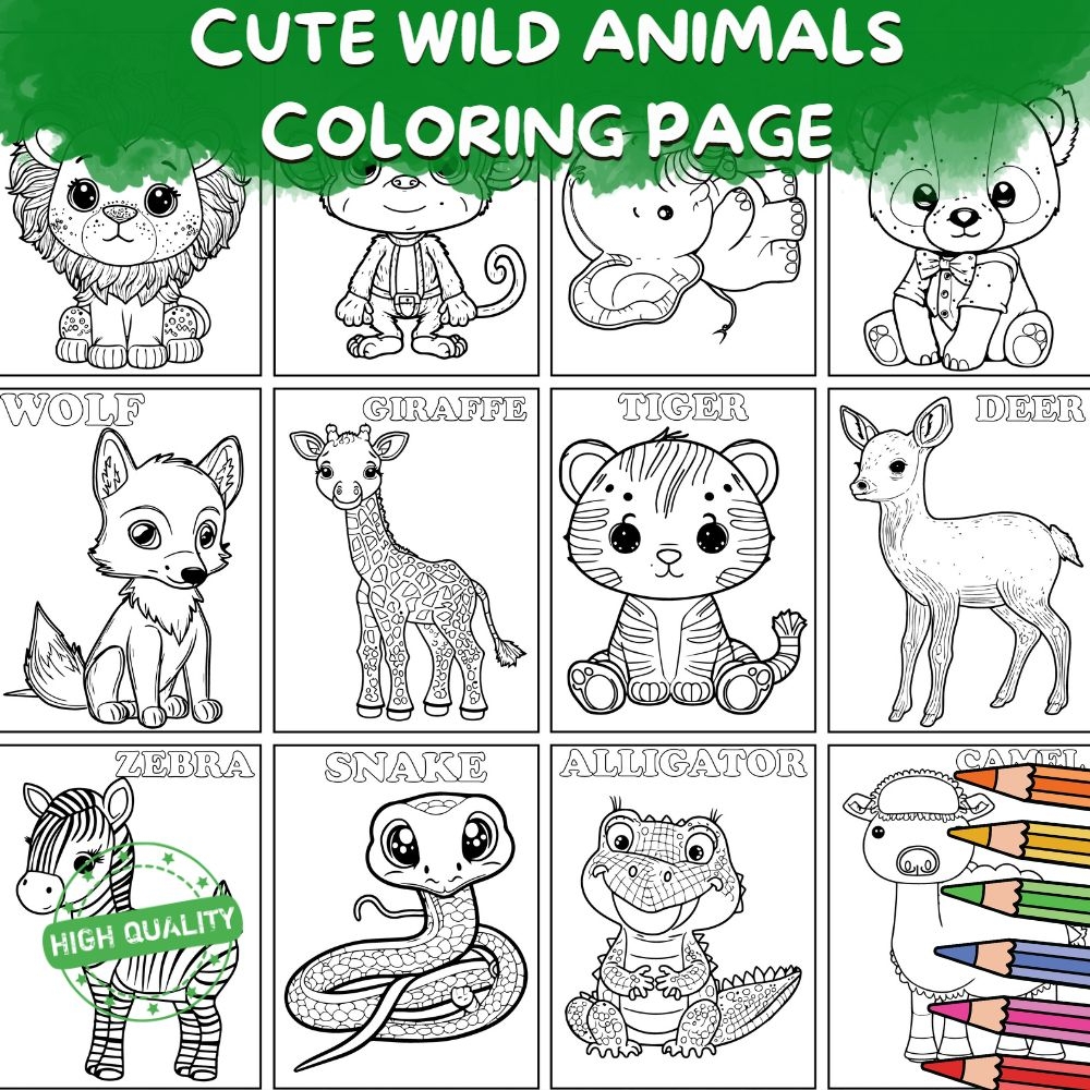 Cute Wild Animals Coloring Pages Made By Teachers Cute Wild Animals Coloring Pages Made By Teachers