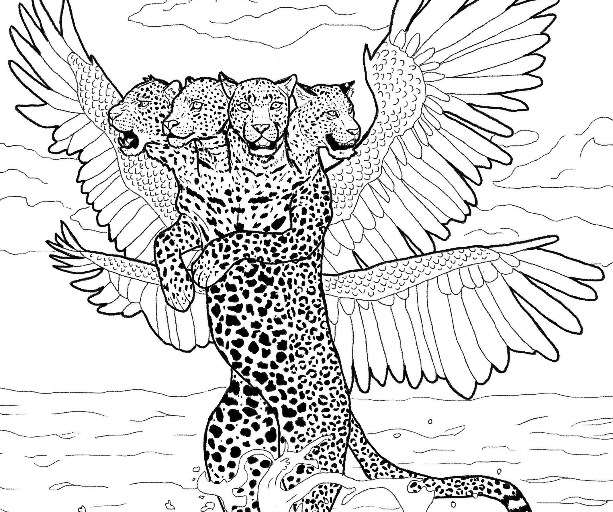 Daniel s Beast Animal Hybrid Downloadable Coloring Page Etsy