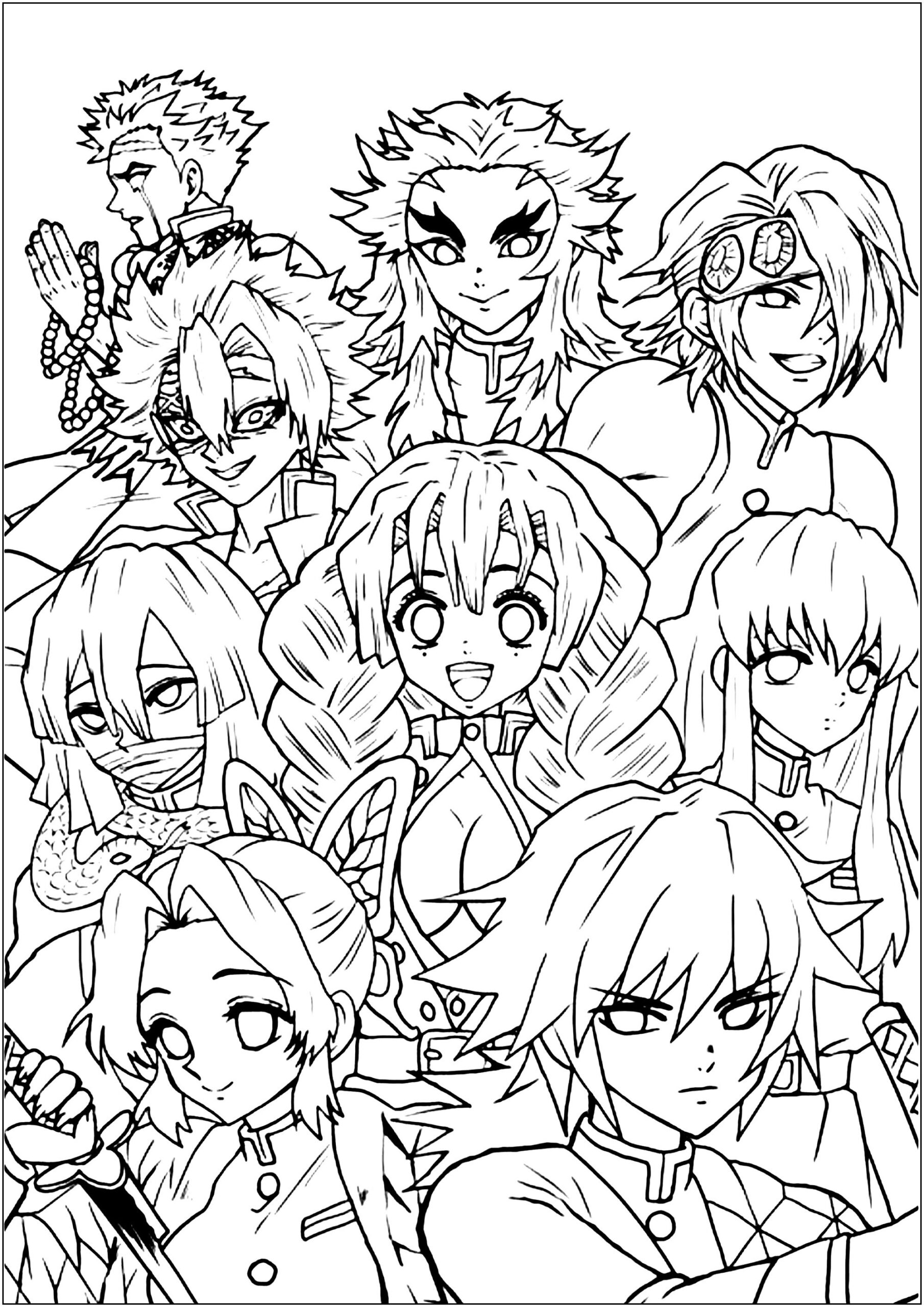 Demon Slayer Characters Demon Slayer Coloring Pages
