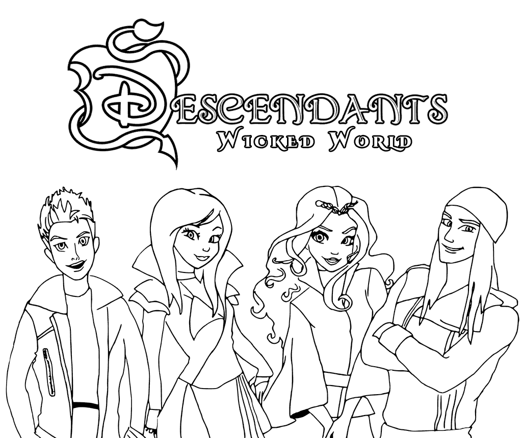 descendants characters coloring pages